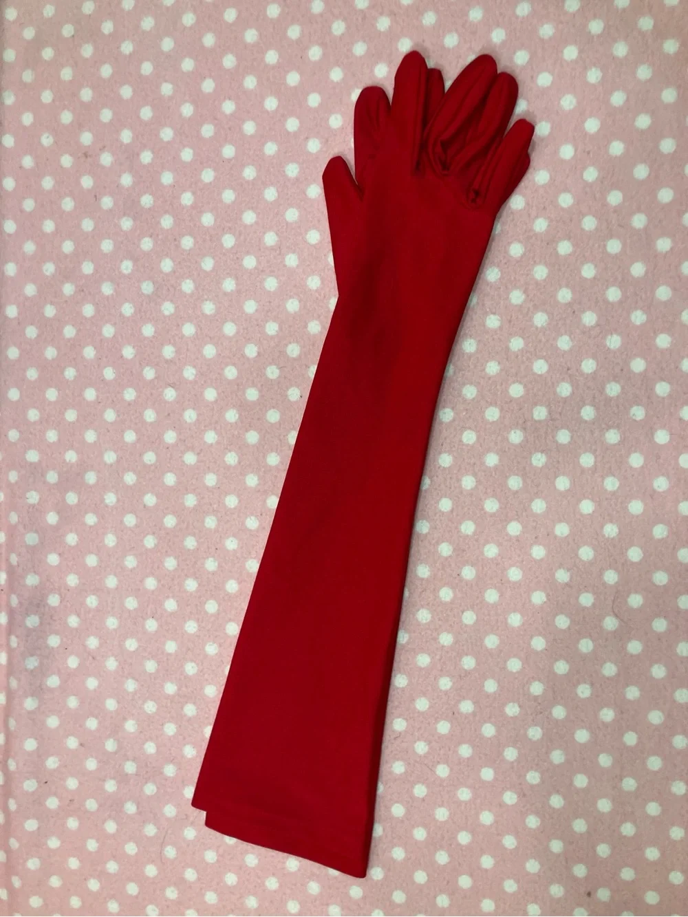 Red Opera Length Gloves OS